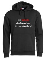 Pulli/Hoody/Zipper mit Aufdruck Würde des Menschen