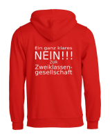 Hoody mit Aufdruck Zweiklassengesellschaft
