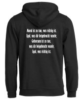 Pulli/Hoody/Zipper mit Aufdruck Moral Gehorsam