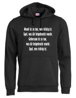 Pulli/Hoody/Zipper mit Aufdruck Moral Gehorsam