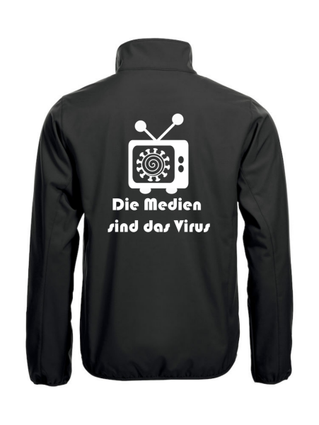 Softshell Jacke mit Aufdruck Medien Virus