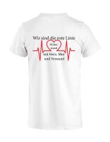 T-Shirt mit Aufdruck rote Linie, Herz, Widerstand
