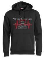 Pulli/Hoody/Zipper mit Aufdruck rote Linie, Herz, Widerstand