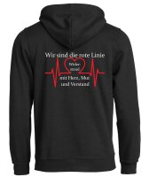 Pulli/Hoody/Zipper mit Aufdruck rote Linie, Herz, Widerstand