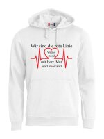 Pulli/Hoody/Zipper mit Aufdruck rote Linie, Herz, Widerstand