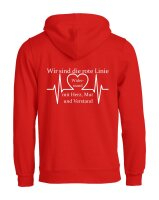 Pulli/Hoody/Zipper mit Aufdruck rote Linie, Herz, Widerstand