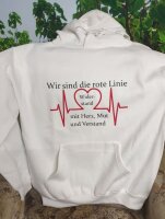 Pulli/Hoody/Zipper mit Aufdruck rote Linie, Herz, Widerstand