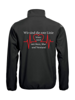 Softshell Jacke mit Aufdruck rote Linie, Herz, Widerstand