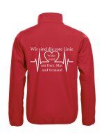 Softshell Jacke mit Aufdruck rote Linie, Herz, Widerstand