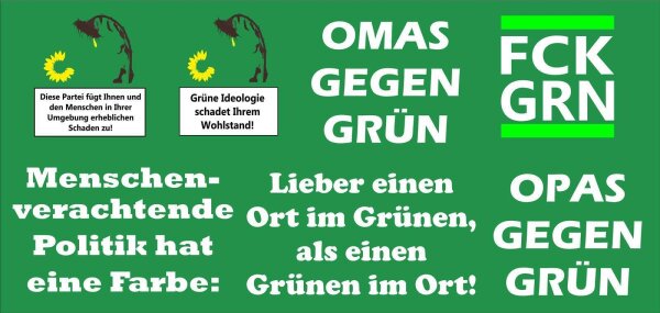 grüne Regenjacke, verschieden Motive