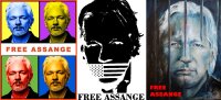 Softshell/Regenjacke mit Aufdruck Free Assange