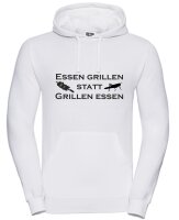 Hoody mit Aufdruck Essen Grillen statt Grillen Essen