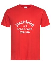 T-Shirt mit Aufdruck Staatsfeind ICD-Code ungeimpft