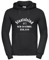 Pulli/Hoody/Zipper mit Aufdruck Staatsfeind ICD-Code ungeimpft