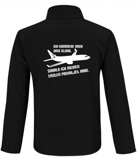 Softshell Jacke mit Aufdruck Klima Privatjet