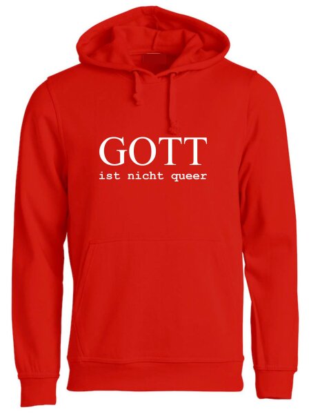 Hoody mit Aufdruck Gott ist nicht queer
