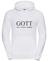 Pulli/Hoody/Zipper mit Aufdruck Gott ist nicht queer