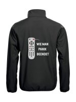 Softshell/Regenjacke mit Aufdruck Fernbedienung Panik beendet