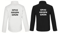 Softshell/Regenjacke mit Aufdruck Omas Opas gegen grün