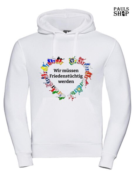 Pulli/Hoody/Zipper mit Aufdruck Wir müssen Friedenstüchtig werden