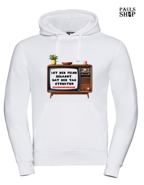 Pulli/Hoody/Zipper mit Aufdruck Feind bekannt, Tag Struktur
