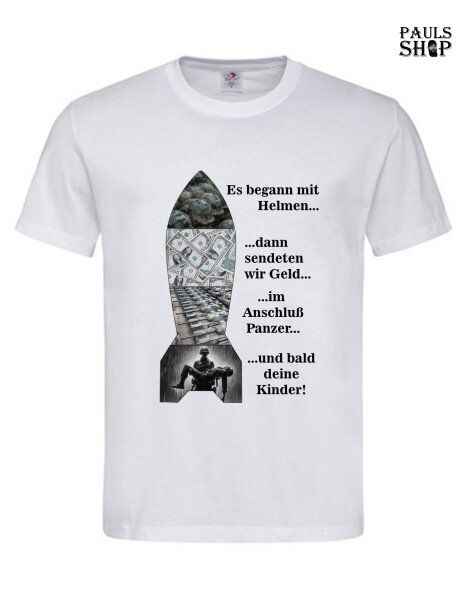 T-Shirt mit Aufdruck Es begann mit Helmen...