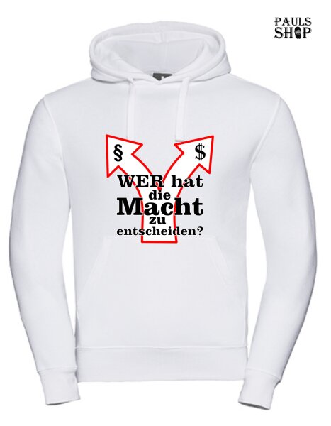 Pulli/Hoody/Zipper mit Aufdruck Wer hat die Macht zu entscheiden?