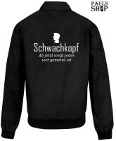 Softshell/Regenjacke mit Aufdruck Schwachkopf