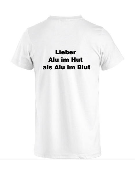 T-Shirt Aufdruck € mit Aluhut, 22,95