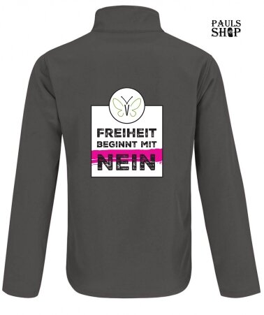 Softshell/Regenjacke mit Aufdruck Freiheit beginnt mit NEIN