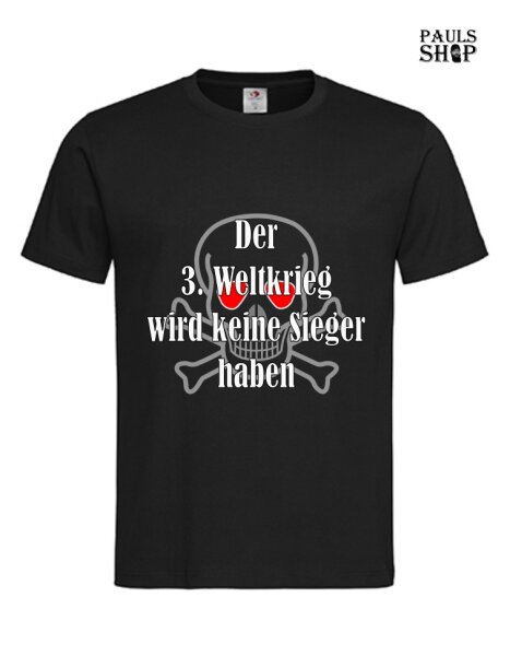 T-Shirt mit Aufdruck Der 3. Weltkrieg wird keine Sieger haben