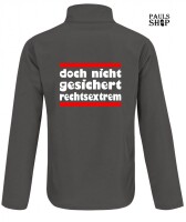 Softshell/Regenjacke mit Aufdruck doch nicht gesichert rechtsextrem
