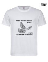 T-Shirt mit Aufdruck Krieg - nicht in meinem Namen!