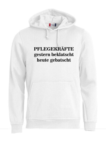 Pulli/Hoody/Zipper mit Aufdruck Pflegekräfte gebatscht