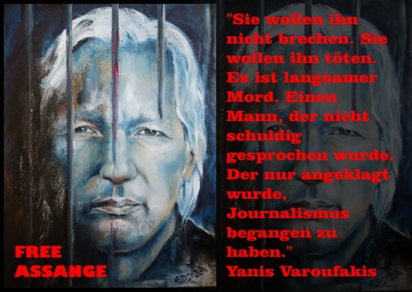 Free Assange Gemälde